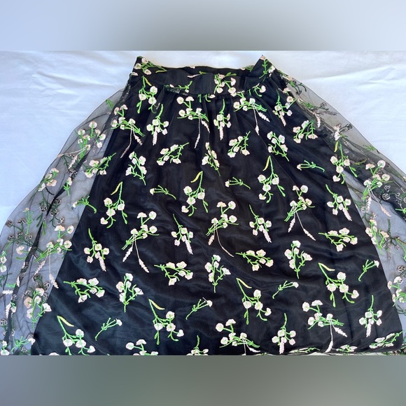 H&M | NWOT Embroidered Tulle Midi Skirt - Picture 7 of 15